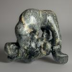 Inuit Soapstone Carving: "Bear Overtaking Man