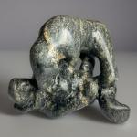 Inuit Soapstone Carving: "Bear Overtaking Man