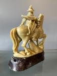 Vintage Chinese Soapstone Horse Rider Sculpture