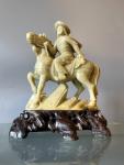 Vintage Chinese Soapstone Horse Rider Sculpture