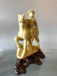 Vintage Chinese Soapstone Horse Rider Sculpture