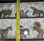 Set of 8 Vintage Chinese Soapstone Horse Figurines