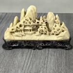 Hand Carved Vintage Soapstone Landscape Scene