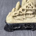 Hand Carved Vintage Soapstone Landscape Scene
