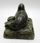 Inuit Art Soapstone Seal Figurine - Signed