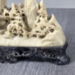Hand Carved Vintage Soapstone Landscape Scene