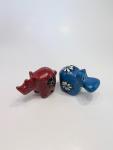 Colorful Soapstone Hippo and Rhino Set