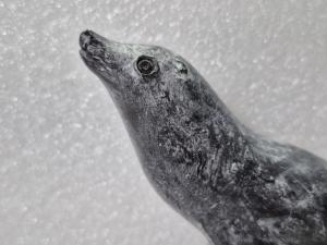 Canadian Soapstone Wolf and Sea Lion Sculpture