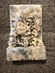 Chinese Hand Carved Soapstone Floral Bookends