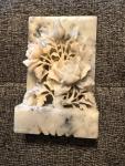 Chinese Hand Carved Soapstone Floral Bookends