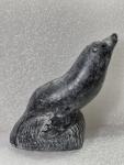 Canadian Soapstone Wolf and Sea Lion Sculpture