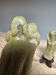 Chinese Soapstone Immortal Figures Pair, 4”