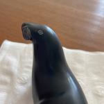 Hand-Carved Inuit Soapstone Seal Sculpture