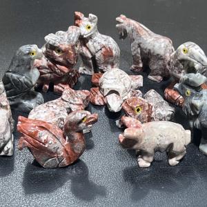 Mini Soapstone Animal Carvings - Pack of 10