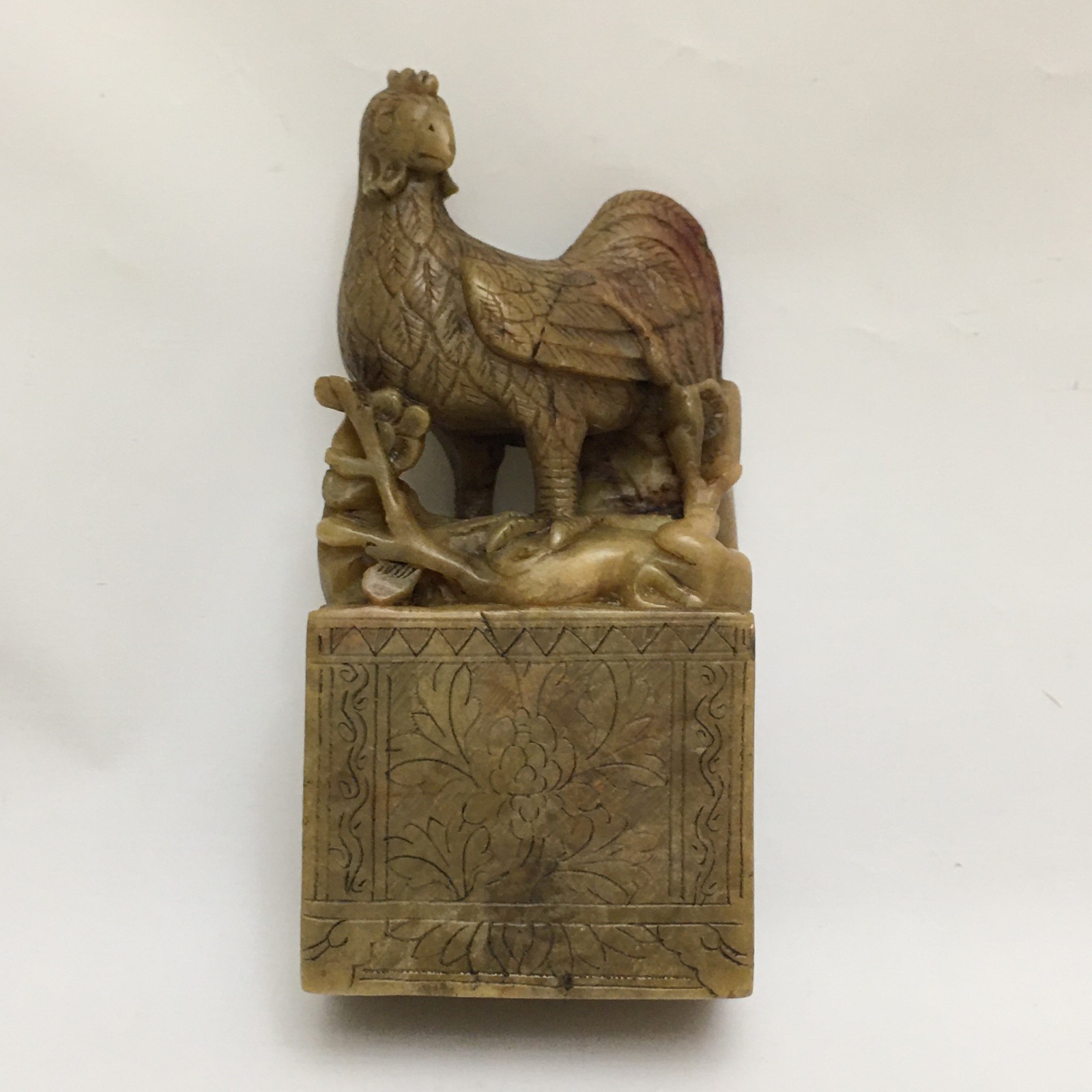 Chinese Soapstone Carved Rooster Seal Stamp