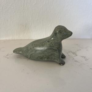 Hand-Carved Inuit Soapstone Seal Figurine