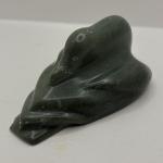 Inuit Green Soapstone Hand-Carved Bird Figurine