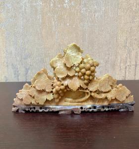 Chinese Soapstone Carving of Grapes Vine
