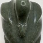 Inuit Green Soapstone Hand-Carved Bird Figurine