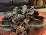 Hand Carved Chinese Soapstone Floral Mountain Sculpture