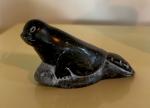 Vintage Signed Soapstone Inuit Seal Sculpture 1977