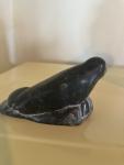 Vintage Signed Soapstone Inuit Seal Sculpture 1977