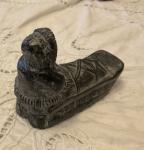 Hand Carved Inuit Soapstone Sled Figure 4" x 3.25