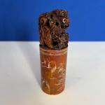 Dragon Seal with Box - Chinese Soapstone Carving