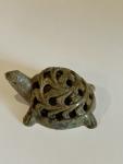 Green Soapstone Turtle Figurine Nested Design