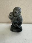Inuit Soapstone Carving of Man and Walrus