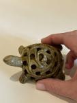 Green Soapstone Turtle Figurine Nested Design