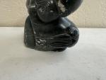 Inuit Soapstone Carving of Man and Walrus
