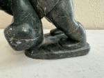Inuit Soapstone Carving of Man and Walrus