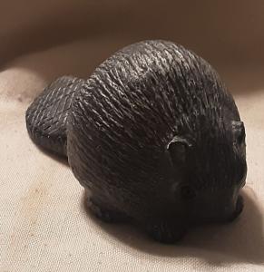Handmade Soapstone Beaver Carving - Canadian Wolf