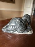Inuit Soapstone Loon Carving with Syllabics