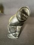 Inuit Soapstone Seal Hunter Carving, Signed & Numbered