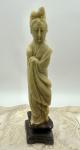 Hand-Carved Vintage Soapstone Quan Yin Statue 7”