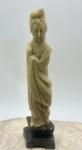 Hand-Carved Vintage Soapstone Quan Yin Statue 7”