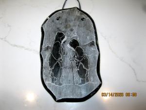 Inuit Engraved Soapstone Carving - 6" x 10