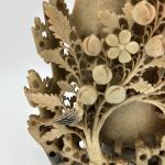 Vintage Soapstone Vase with Bird Design, 10.75