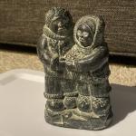 Inuit Wolf Couple Soapstone Carving Sculpture
