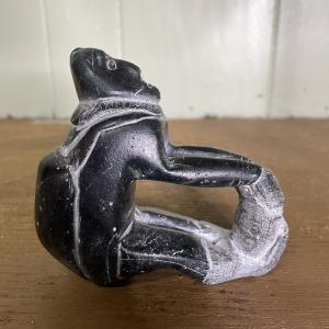 Inuit Fisherman Soapstone Carving Figurine