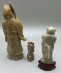 Set of 3 Chinese Soapstone Immortal Sculptures