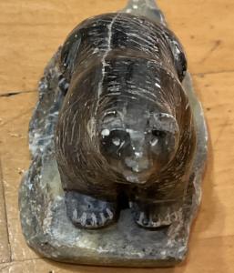 Inuit Soapstone Bear Sculpture - 4” x 3”