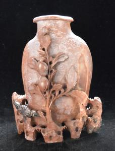 Classic Chinese Soapstone Carved Vase Sculpture