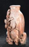 Classic Chinese Soapstone Carved Vase Sculpture