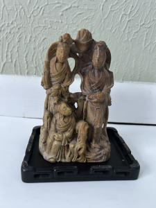 Chinese Soapstone Hand Carving with Figural Scene