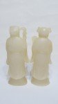 Chinese Soapstone Carved Figure Statue Pair