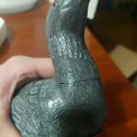 Wolf Soapstone Sculpture with Glass Eyes