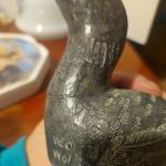 Wolf Soapstone Sculpture with Glass Eyes